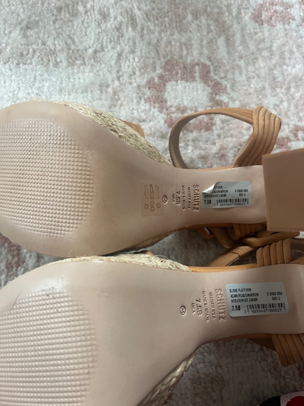 SCHUTZ Tan Woven Espadrille Blisse Platform Wedge Sandals - Picture 3 of 4